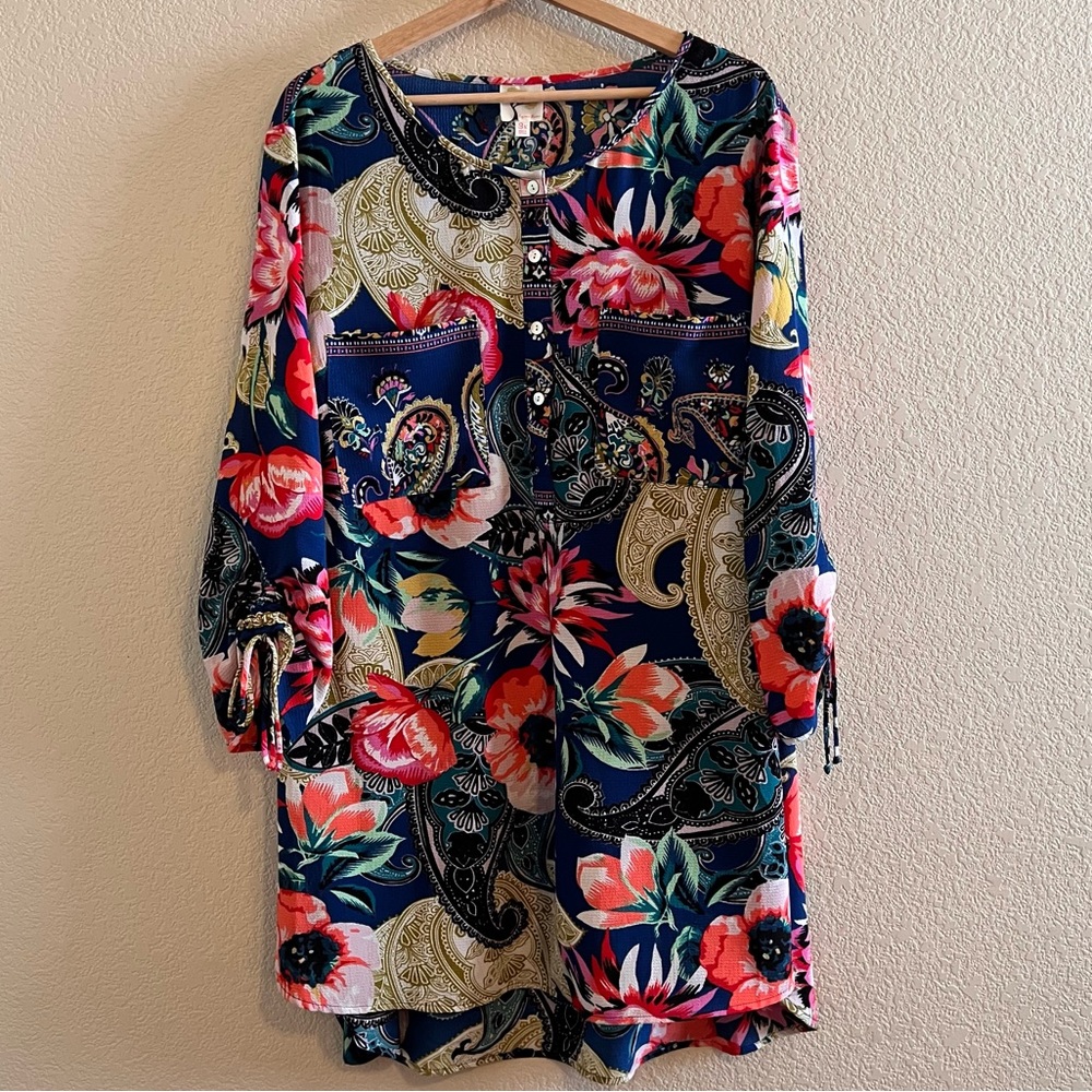 Fig and Flower Boho Tunic Blouse Size 3X